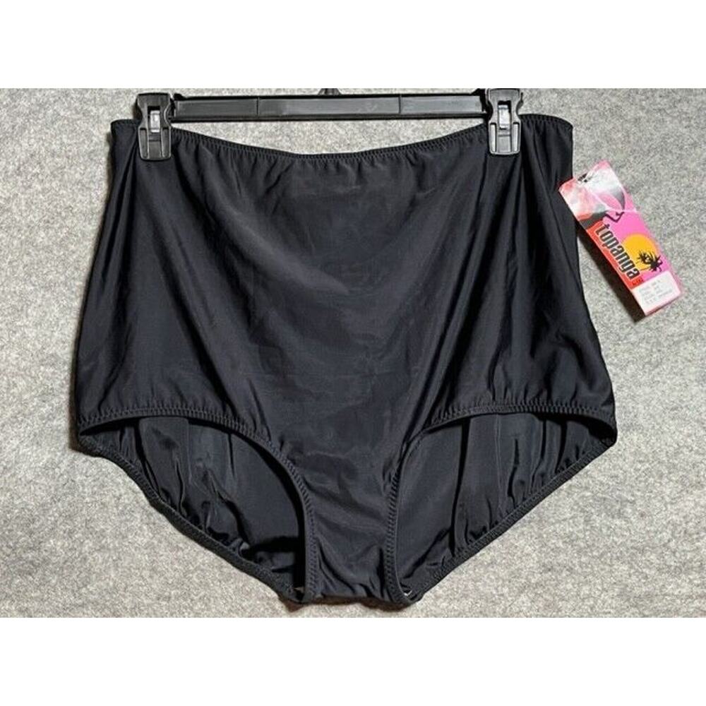 Slimming Swim Bottom Plus Size 26W Retro 80s 90s Pin-Up High Waist Modest